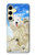 W3794 Arctic Polar Bear and Seal Paint Case Cover Custodia e Flip Case per Samsung Galaxy S24 FE