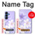 W2361 Purple White Flowers Case Cover Custodia e Flip Case per Samsung Galaxy S25
