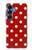 W2951 Red Polka Dots Case Cover Custodia e Flip Case per Samsung Galaxy S25