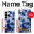 W3439 Fabric Indigo Tie Dye Case Cover Custodia e Flip Case per Samsung Galaxy S25 Plus