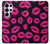 W2933 Pink Lips Kisses on Black Case Cover Custodia e Flip Case per Samsung Galaxy S25 Ultra