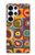 W3409 Squares Concentric Circles Case Cover Custodia e Flip Case per Samsung Galaxy S25 Ultra