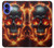 W3986 Fire Skull Case Cover Custodia e Flip Case per iPhone 16