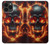 W3986 Fire Skull Case Cover Custodia e Flip Case per iPhone 13 Pro Max