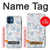 W4013 Seamless Cute Ghost Pattern Case Cover Custodia e Flip Case per iPhone 12 mini
