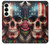 W4015 Skull American Flag Case Cover Custodia e Flip Case per Samsung Galaxy S25 Plus