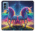 W3977 Colorful Unicorn Case Cover Custodia e Flip Case per Motorola Moto G Play 4G (2024)