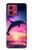 W3980 Dolphin Sunset Milky Way Case Cover Custodia e Flip Case per Motorola Moto G84