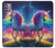 W3977 Colorful Unicorn Case Cover Custodia e Flip Case per Motorola Moto G30, G20, G10
