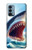 W4004 Oil Color Painting Giant Shark Case Cover Custodia e Flip Case per OnePlus Nord N200 5G