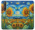 W4019 Sunflower Van Gogh Style Case Cover Custodia e Flip Case per Sony Xperia 1 III