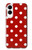 W2951 Red Polka Dots Case Cover Custodia e Flip Case per Samsung Galaxy S25 Edge