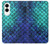 W3047 Green Mermaid Fish Scale Case Cover Custodia e Flip Case per Samsung Galaxy S25 Edge