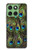 W1965 Peacock Feather Case Cover Custodia e Flip Case per Motorola Edge 60