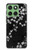 W2544 Japanese Kimono Style Black Flower Pattern Case Cover Custodia e Flip Case per Motorola Edge 60