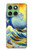 W4005 Oil Color Painting Great Waves Case Cover Custodia e Flip Case per Motorola Edge 60