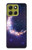 W3324 Crescent Moon Galaxy Case Cover Custodia e Flip Case per Motorola Moto G86
