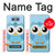 W3029 Cute Blue Owl Case Cover Custodia e Flip Case per LG G6
