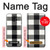 W2842 Black and White Buffalo Check Pattern Case Cover Custodia e Flip Case per Samsung Galaxy J6 (2018)
