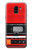 W3204 Red Cassette Recorder Graphic Case Cover Custodia e Flip Case per Samsung Galaxy J6 (2018)