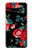 W3112 Rose Floral Pattern Black Case Cover Custodia e Flip Case per Samsung Galaxy S10