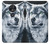 W0123 Grim White Wolf Case Cover Custodia e Flip Case per Motorola Moto G7 Play