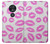 W2214 Pink Lips Kisses Case Cover Custodia e Flip Case per Motorola Moto G7 Power