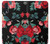 W3112 Rose Floral Pattern Black Case Cover Custodia e Flip Case per Samsung Galaxy A50