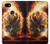 W0863 Hell Fire Skull Case Cover Custodia e Flip Case per Google Pixel 3a