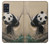 W2210 Panda Fluffy Art Painting Case Cover Custodia e Flip Case per Samsung Galaxy A51