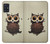 W0360 Coffee Owl Case Cover Custodia e Flip Case per Samsung Galaxy A51 5G [solo per A51 5G. NON per A51]