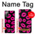 W2933 Pink Lips Kisses on Black Case Cover Custodia e Flip Case per Samsung Galaxy Note 20