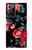 W3112 Rose Floral Pattern Black Case Cover Custodia e Flip Case per Samsung Galaxy Note 20 Ultra, Ultra 5G