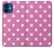 W2358 Pink Polka Dots Case Cover Custodia e Flip Case per iPhone 12 mini