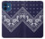 W3357 Navy Blue Bandana Pattern Case Cover Custodia e Flip Case per iPhone 12 mini