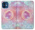 W3709 Pink Galaxy Case Cover Custodia e Flip Case per iPhone 12 mini