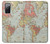 W3418 Vintage World Map Case Cover Custodia e Flip Case per Samsung Galaxy S20 FE