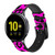 CA0208 Pink Leopard Pattern Cinturino in silicone e pelle Smartwatch per Samsung Galaxy Watch, Gear, Active