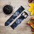 CA0527 Navy Blue Camo Camouflage Cinturino in silicone e pelle Smartwatch per Garmin Smartwatch