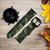 CA0482 Green Snake Skin Graphic Printed Cinturino in silicone e pelle Smartwatch per Fossil Smartwatch