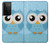 W3029 Cute Blue Owl Case Cover Custodia e Flip Case per Samsung Galaxy S21 Ultra 5G