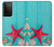W3428 Aqua Wood Starfish Shell Case Cover Custodia e Flip Case per Samsung Galaxy S21 Ultra 5G