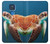 W3497 Green Sea Turtle Case Cover Custodia e Flip Case per Motorola Moto G Play (2021)