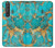 W2906 Aqua Turquoise Stone Case Cover Custodia e Flip Case per Sony Xperia 1 III