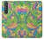 W3273 Flower Line Art Pattern Case Cover Custodia e Flip Case per Sony Xperia 1 III