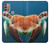W3497 Green Sea Turtle Case Cover Custodia e Flip Case per Motorola Moto G30, G20, G10