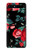 W3112 Rose Floral Pattern Black Case Cover Custodia e Flip Case per Samsung Galaxy Z Flip 5G