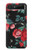 W3112 Rose Floral Pattern Black Case Cover Custodia e Flip Case per Samsung Galaxy Z Flip 5G