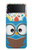 W2521 Cute Nerd Owl Cartoon Case Cover Custodia e Flip Case per Samsung Galaxy Z Flip 3 5G