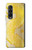 W2713 Yellow Snake Skin Graphic Printed Hard Case For Samsung Galaxy Z Fold 3 5G